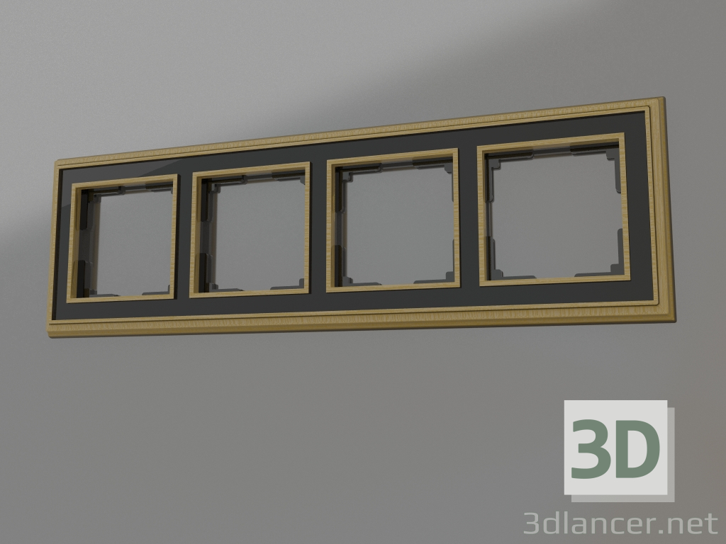 Modelo 3d Moldura para 4 postes Palacio (bronze-preto) - preview