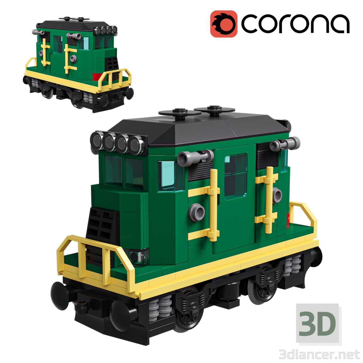 3 डी ट्रेन मिनी डीजल-इलेक्ट्रिक एक्सटिंग्विशर क्लास ई मॉडल खरीद - रेंडर
