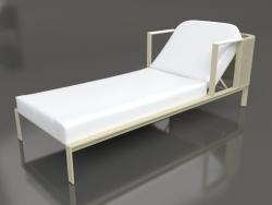 Chaise longue with raised headrest (Gold)