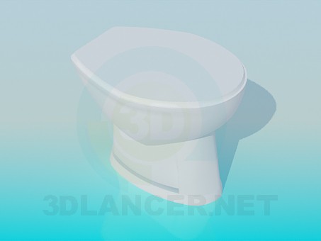 3 डी मॉडल ढक्कन के साथ शौचालय का कटोरा - पूर्वावलोकन