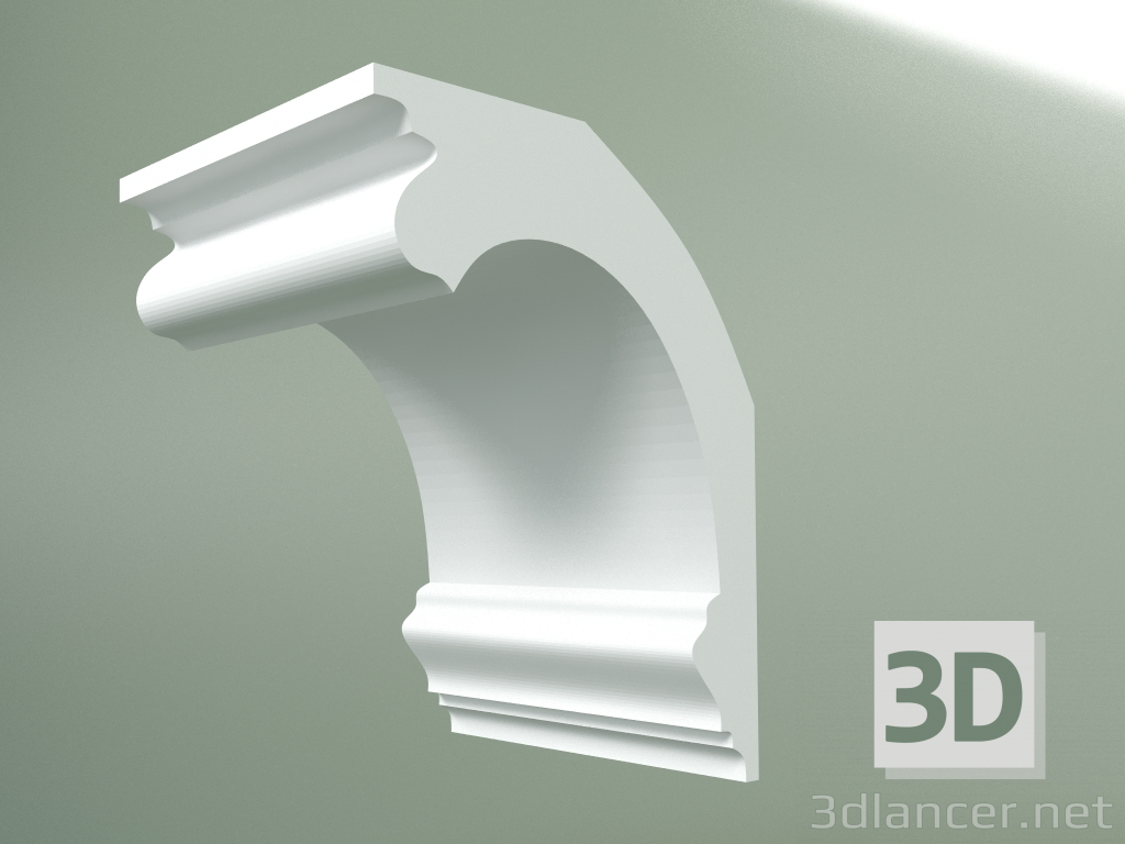 modello 3D Cornicione in gesso (zoccolo a soffitto) KT119 - anteprima
