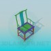 3d модель Різнобарвний дерев'яний стілець – превью