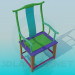modèle 3D Chaise en bois coloré - preview