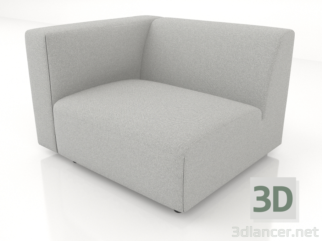 3D Modell Sofamodul 1-Sitzer (L) 83x90 mit Armlehne links - Vorschau