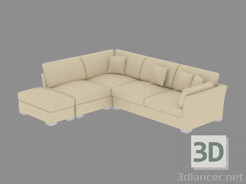 3D modeli Modüler kanepe köşe Fiesta - önizleme