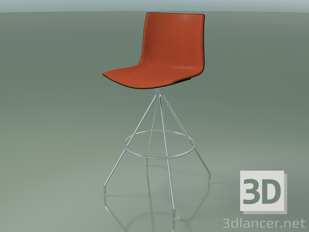 modèle 3D Chaise de bar 0497 (avec garniture avant, wengé) - preview
