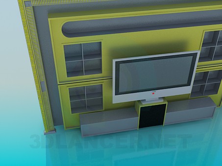 modello 3D Armadio in soggiorno - anteprima
