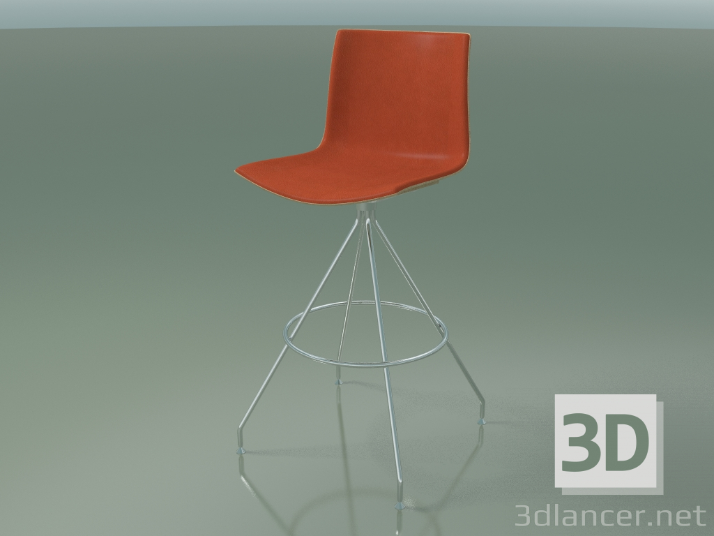 3D modeli Bar sandalyesi 0497 (ön süslemeli, ağartılmış meşe) - önizleme