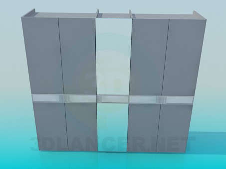 3d model Wardrobe with mirror - preview