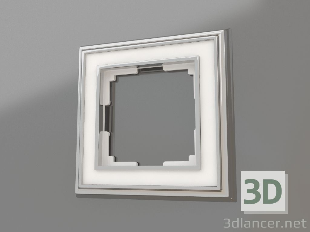 modello 3D Telaio per 1 palo Palacio (cromo-bianco) - anteprima