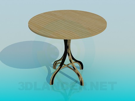 3d model Wooden tablewith a wicker leg - preview