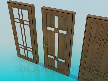 modèle 3D Portes en bois - preview