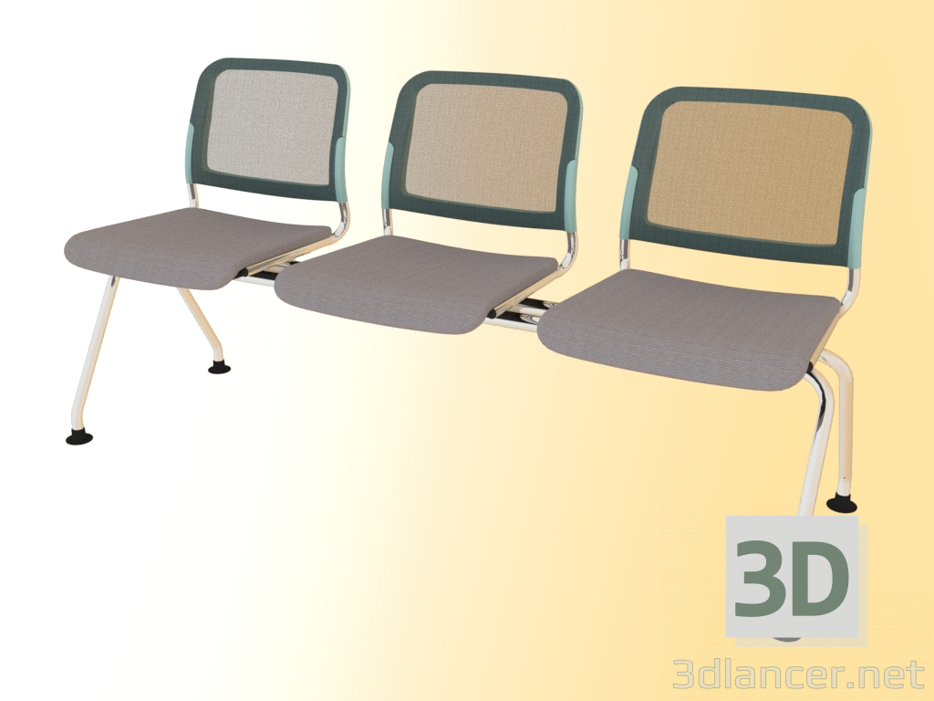 3d model Triple bench (505L3) - preview