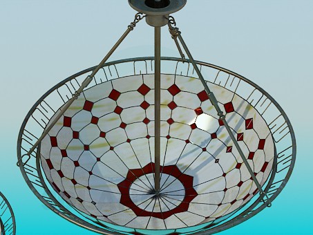 modello 3D Lampadario in vetro - anteprima