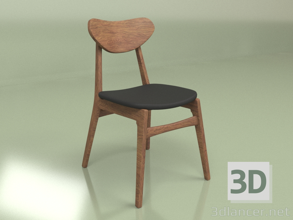 3D modeli Sandalye Dutch CH (ceviz, mat siyah) - önizleme