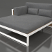 modèle 3D Canapé modulable XL, section 2 gauche, dossier haut, bois artificiel (Blanc) - preview