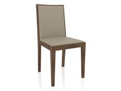 Silla, chapa de nogal acabado F, ecopiel PU78 (45x49x88 cm)