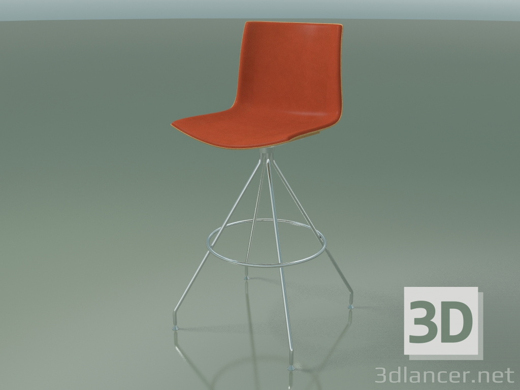 3D modeli Bar sandalyesi 0497 (ön kaplamalı, doğal meşe) - önizleme