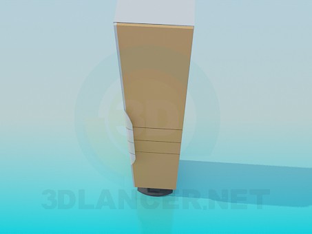 3d модель Узкий шкаф-пенал – превью