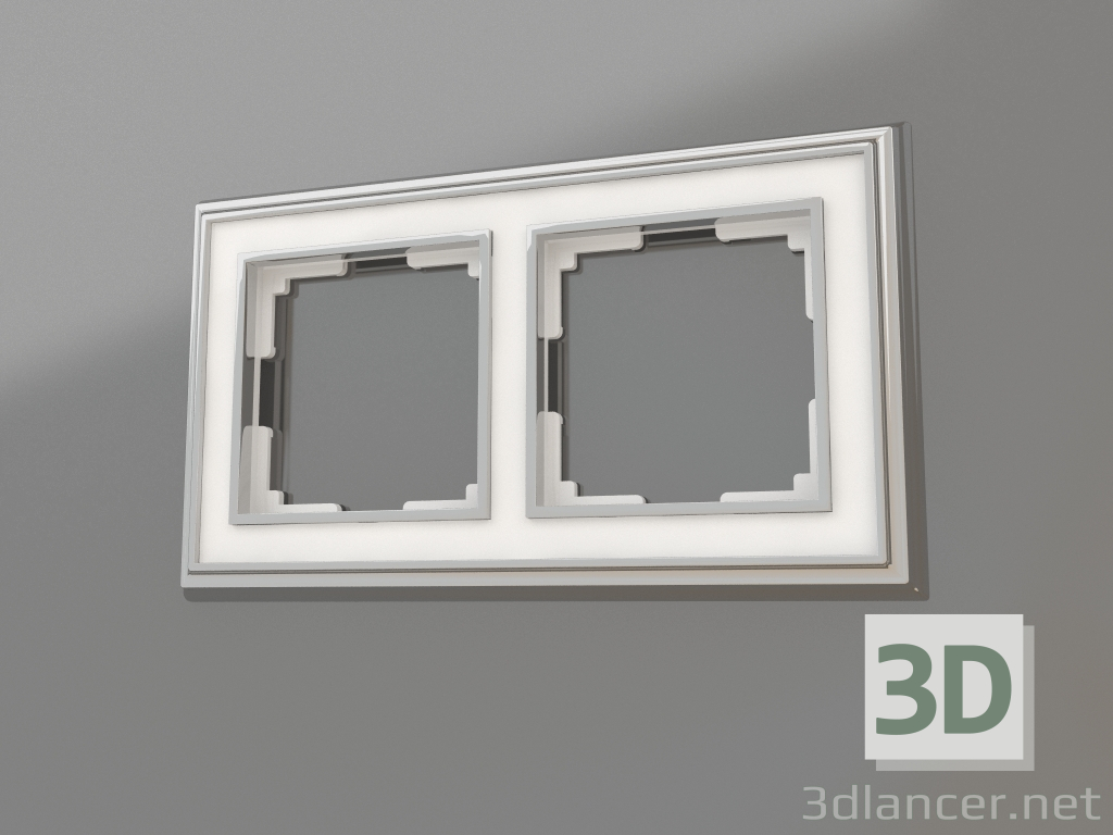3 डी मॉडल 2 पोस्ट पलासियो के लिए फ़्रेम (क्रोम-सफ़ेद) - पूर्वावलोकन