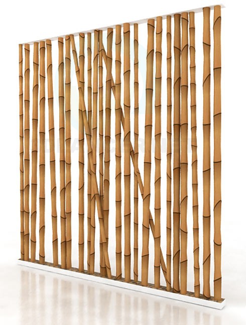 modèle 3D mur de bambou - preview