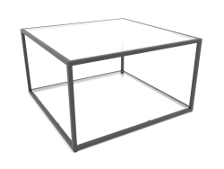 Quadratischer Couchtisch mit zwei Ebenen (GLAS, 80X80X50)