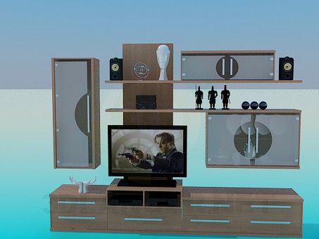 modèle 3D Étagère pour TV - preview