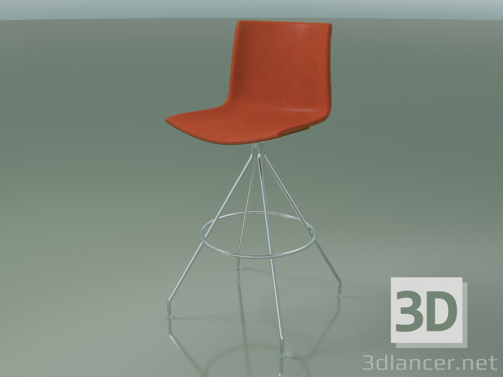 modèle 3D Chaise de bar 0497 (avec garniture avant, effet teck) - preview