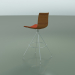 modèle 3D Chaise de bar 0497 (avec garniture avant, effet teck) - preview