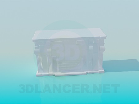 3d model Fireplace with ornament - preview