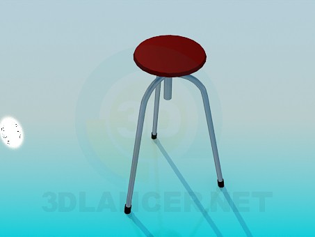 modello 3D Uno sgabello a tre gambe - anteprima
