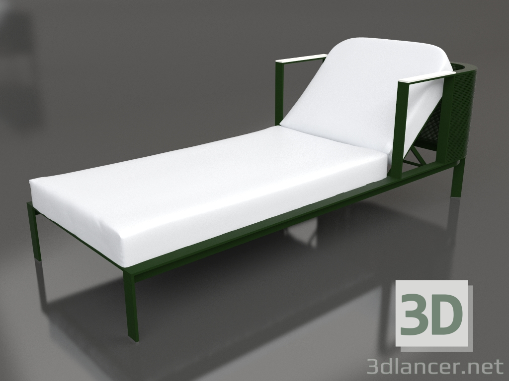 3D modeli Yükseltilmiş kafalıklı şezlong (Şişe yeşili) - önizleme