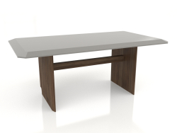 Mesa de comedor, chapa de nogal acabado F, laca gris brillante (180x100x75 cm)