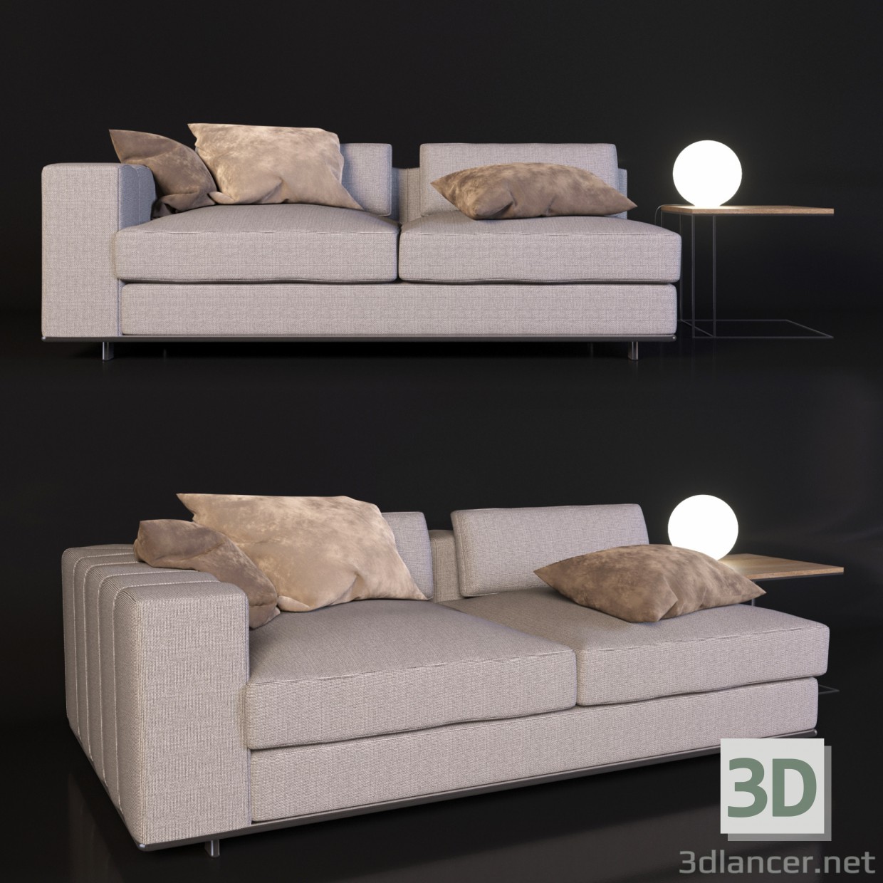 3D modeli Minotti kanepe - önizleme