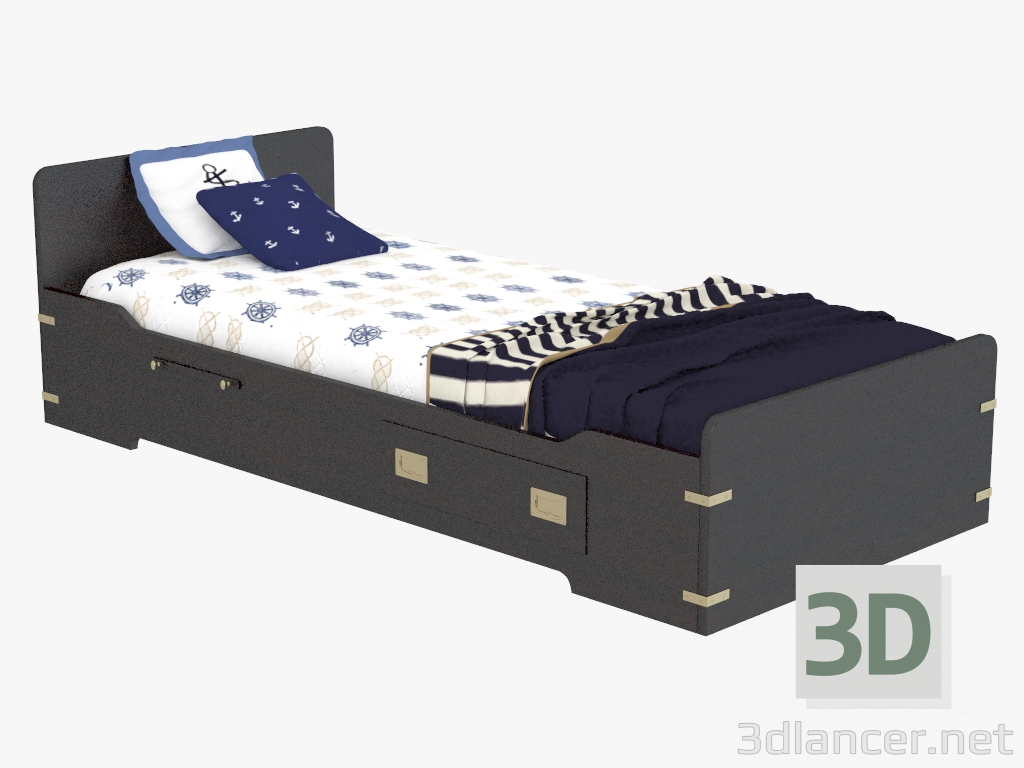 3d модель Кровать одноместная – превью
