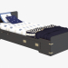 3d модель Ліжко одномісна – превью