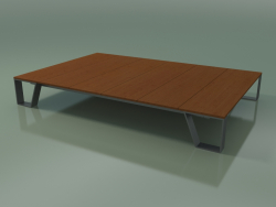 Table basse d'extérieur InOut (955, aluminium laqué gris, lattes en teck)