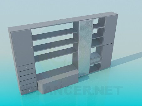 modèle 3D cupboardl dans le salon - preview