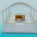 modèle 3D Pavillon d’été avec barbecue - preview