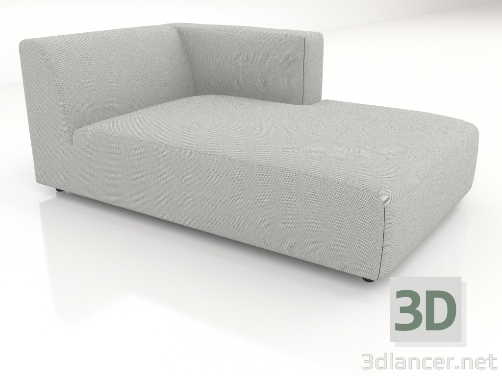 3D modeli Sağda kolçaklı uzanma koltuğu (L) 83x165 - önizleme