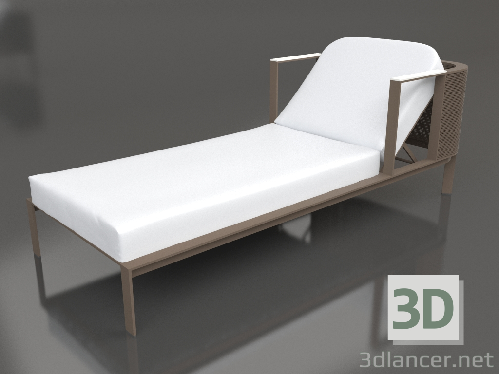 3D Modell Liegestuhl mit erhöhter Kopfstütze (Bronze) - Vorschau