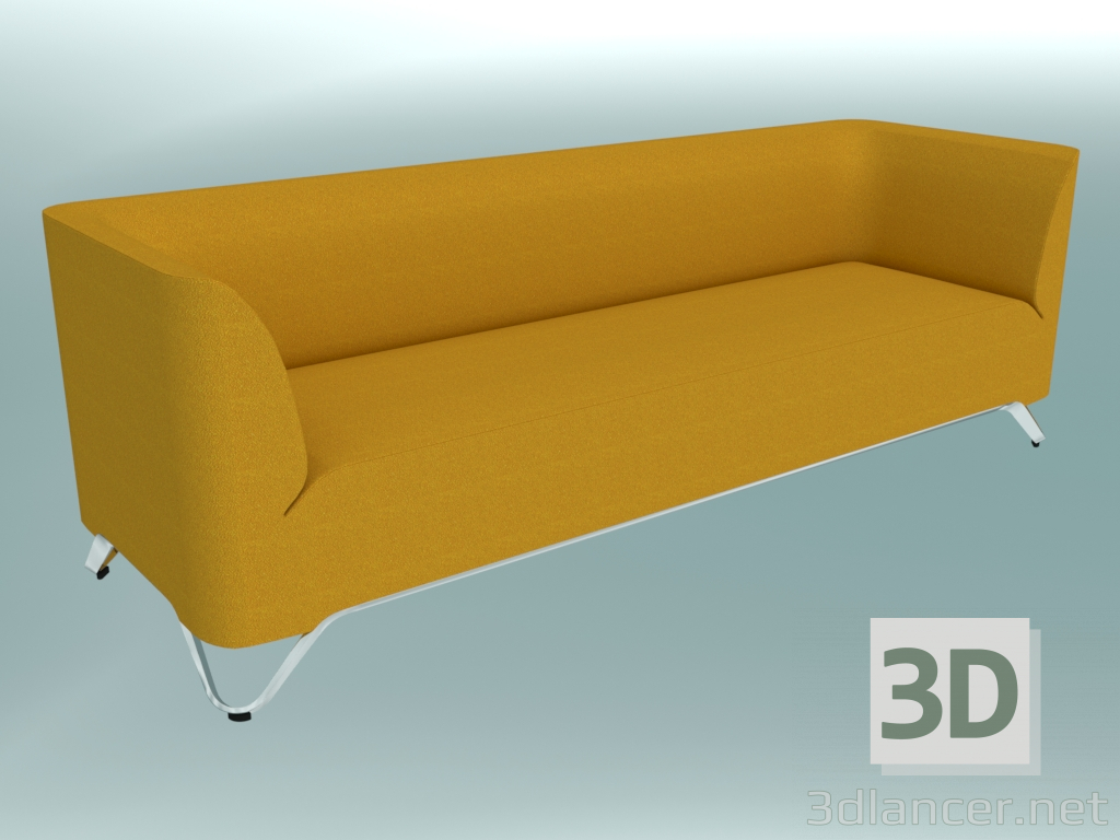 3d model Triple sofa with armrests (31) - preview