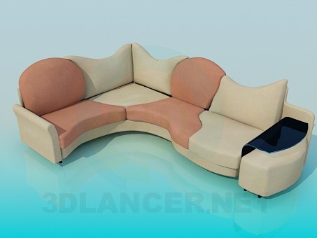 3D Modell Sofa mit Couchtisch - Vorschau