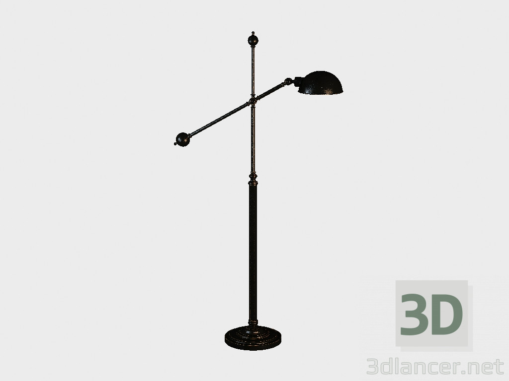 modèle 3D Lampadaire industriel lampadaire mixte (FL016-1-ABG) - preview