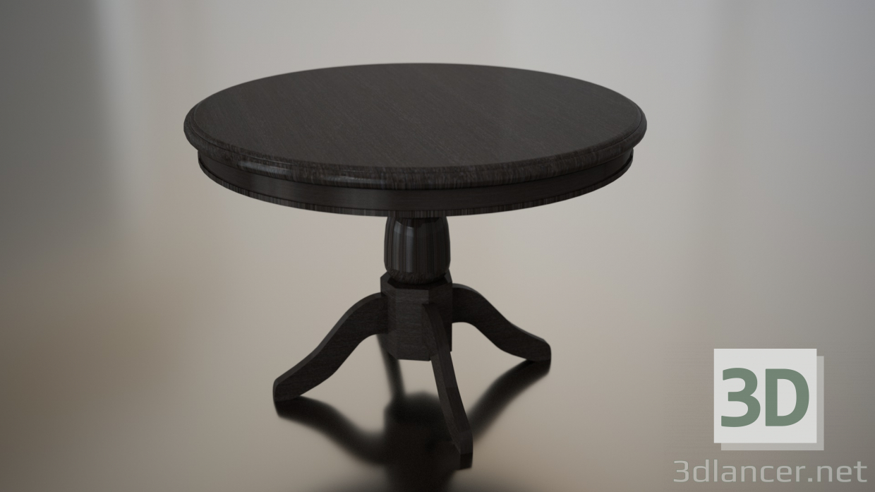 3d model Mesa redonda negra de cafe - vista previa