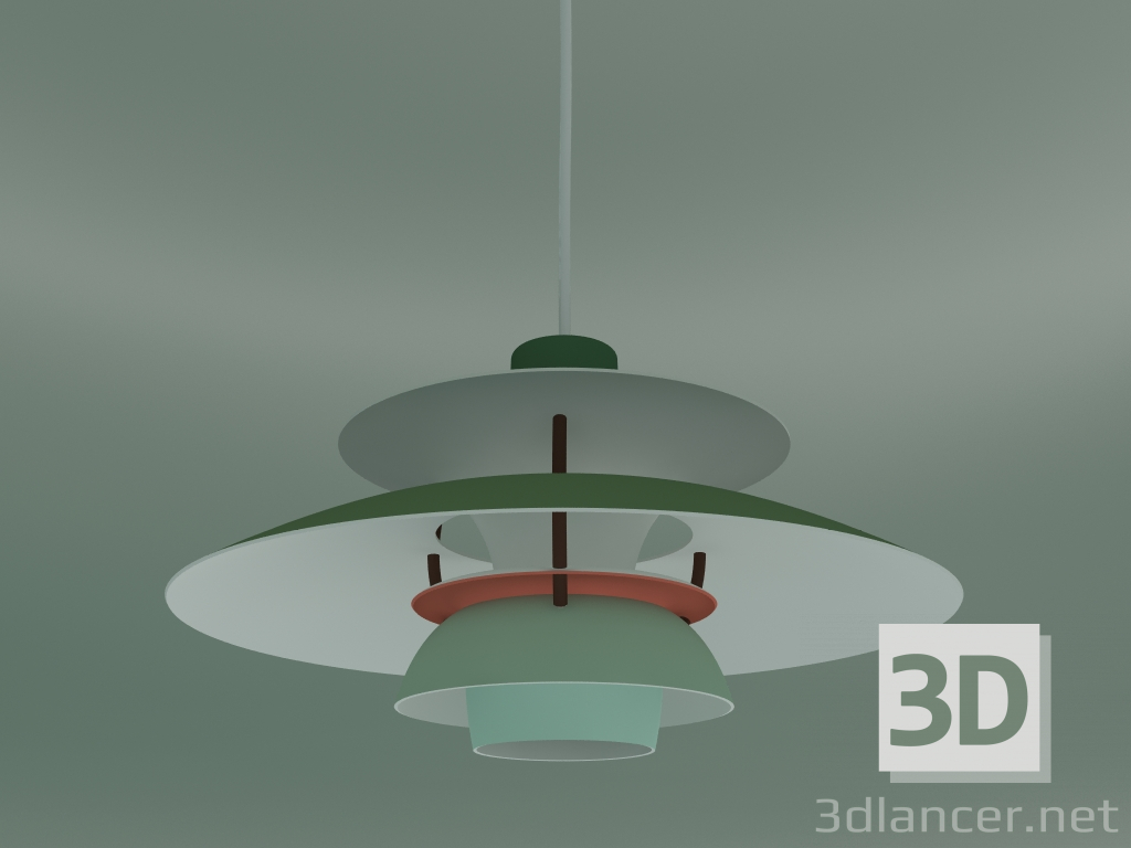3d model Lámpara colgante PH 5 MINI (E14, HUES OF GREEN) - vista previa