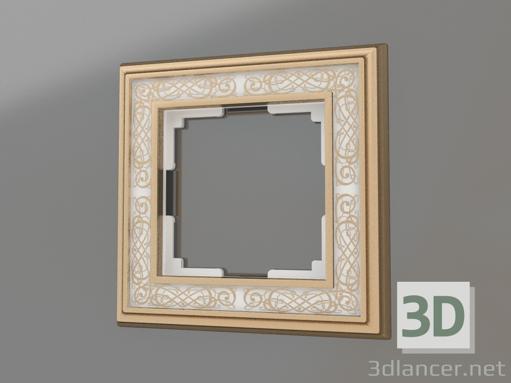 3D Modell Rahmen für 1 Pfosten Palacio Gracia (gold-weiß) - Vorschau