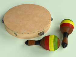Tambourine and maracas