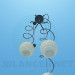 3d model Chandelier with spirals and balls - preview