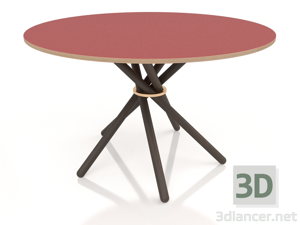 modello 3D Tavolo da pranzo Hector 120 (Linoleum scuro ROSSO) - anteprima